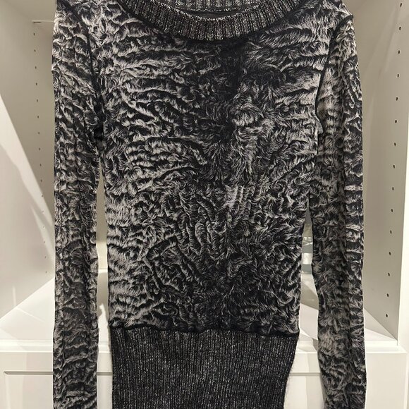 Sheer Mesh Sweater – Black & Silver - Picture 2 of 4